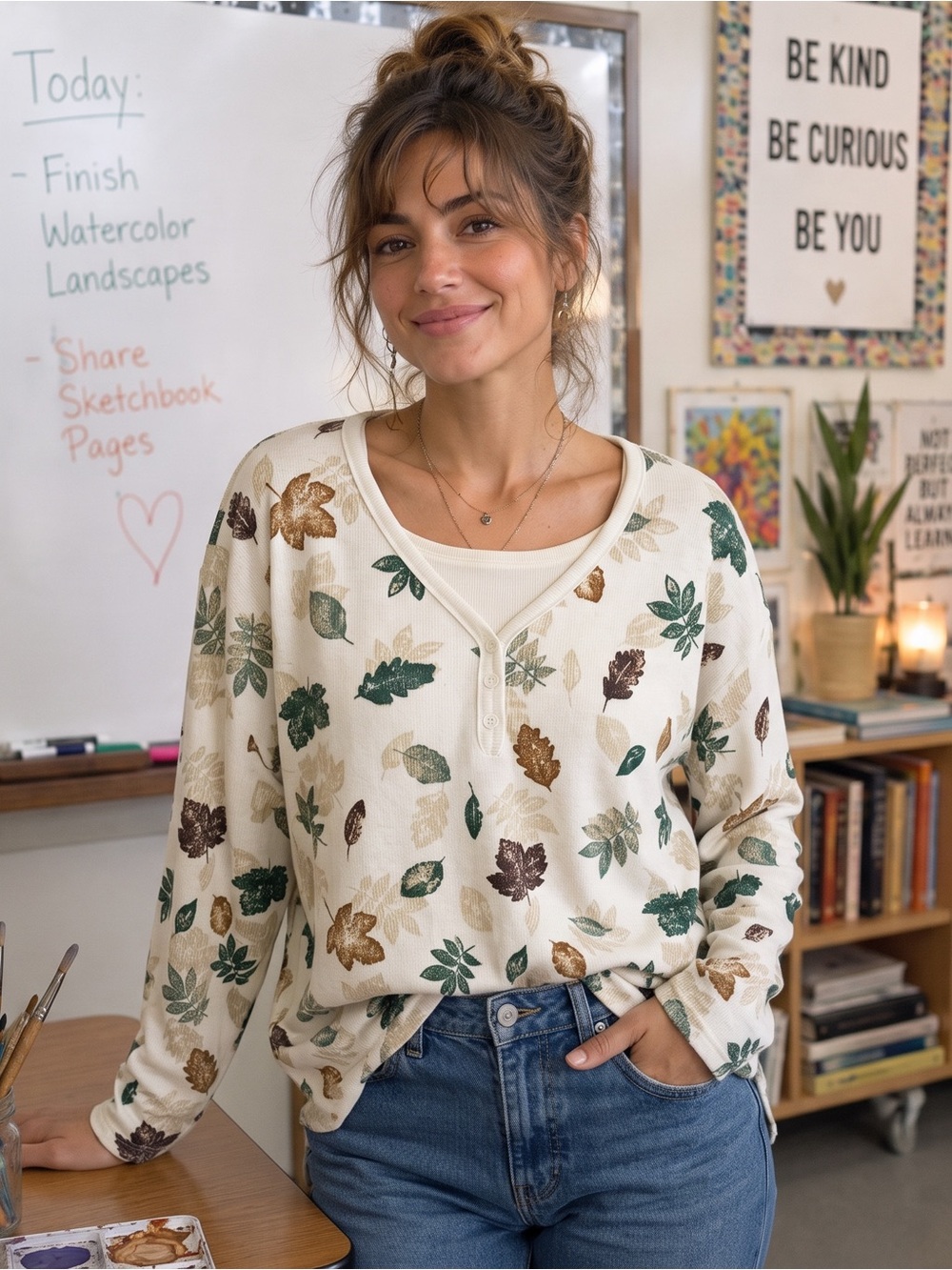 VINTAGE FASHION BUG Fall Leaves Blouse